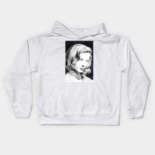 Lauren Bacall, one of the greatest female star of Classic Hollywood! Kids Hoodie